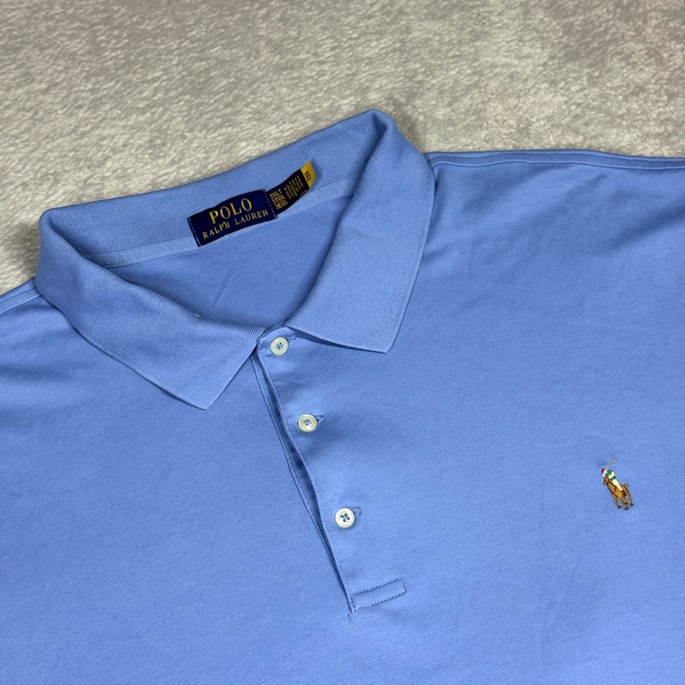 Polo Ralph Lauren Polo Mens 3XLT Blue Short Sleeve Classic Fit Pony Logo 13686